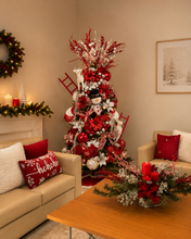 Cargar imagen en el visor de la galería, Arbolito Navideño en Renta – Estilo Snowman HoHoHo Red & White Candy