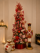 Cargar imagen en el visor de la galería, Arbolito Navideño en Renta – Estilo Candy Cane Lane con Cascanueces & Drums