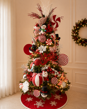Cargar imagen en el visor de la galería, Arbolito Navideño en Renta – Estilo Snowman Peppermint Candy Merry Christmas
