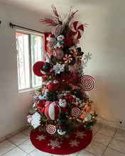 Cargar imagen en el visor de la galería, Arbolito Navideño en Renta – Estilo Snowman Peppermint Candy Merry Christmas
